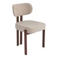 Glamor chair pakoworld beige-walnut fabric metal legs 53x51x81cm
