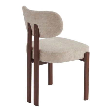 Glamor chair pakoworld beige-walnut fabric metal legs 53x51x81cm