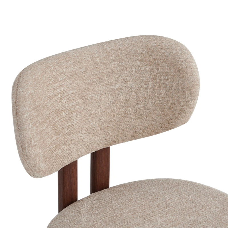 Glamor chair pakoworld beige-walnut fabric metal legs 53x51x81cm