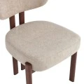 Glamor chair pakoworld beige-walnut fabric metal legs 53x51x81cm