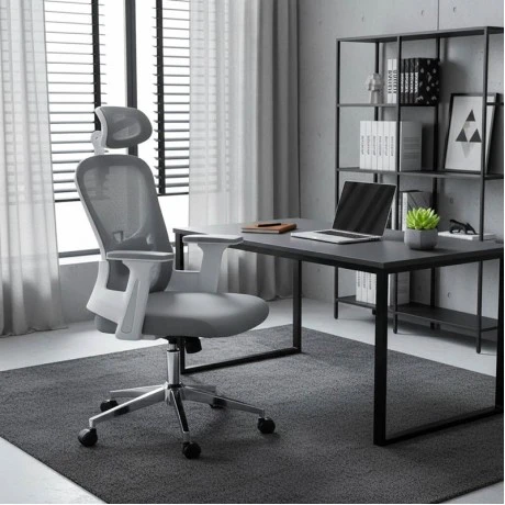 Office chair manager Ignatius pakoworld mesh light grey