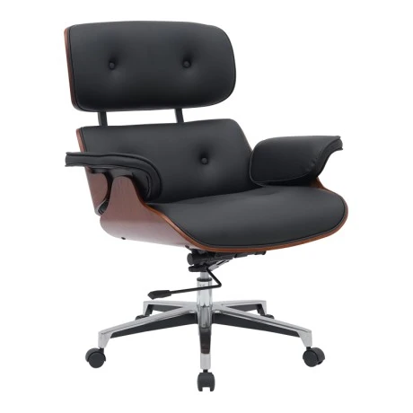 Manager office chair Kobane pakoworld black pu-chrome base 85x90x100-110cm