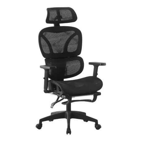 Manager's office chair with footrest Corus pakoworld mesh black 62x69x125-135cm