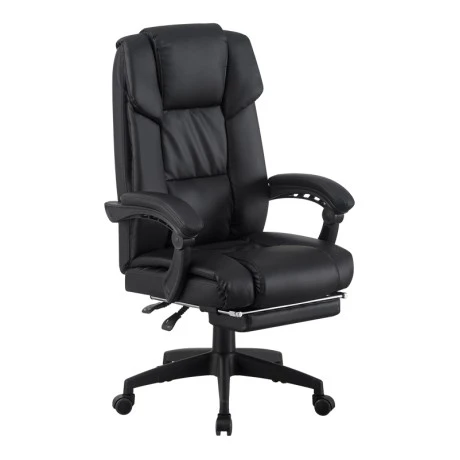 Director's office chair with footrest Garnut pakoworld pu black 69x75x116-126cm