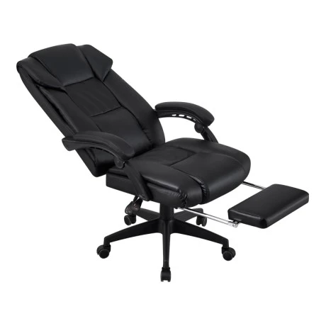 Director's office chair with footrest Garnut pakoworld pu black 69x75x116-126cm