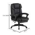Director's office chair with footrest Garnut pakoworld pu black 69x75x116-126cm