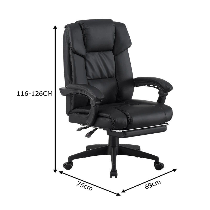 Director's office chair with footrest Garnut pakoworld pu black 69x75x116-126cm