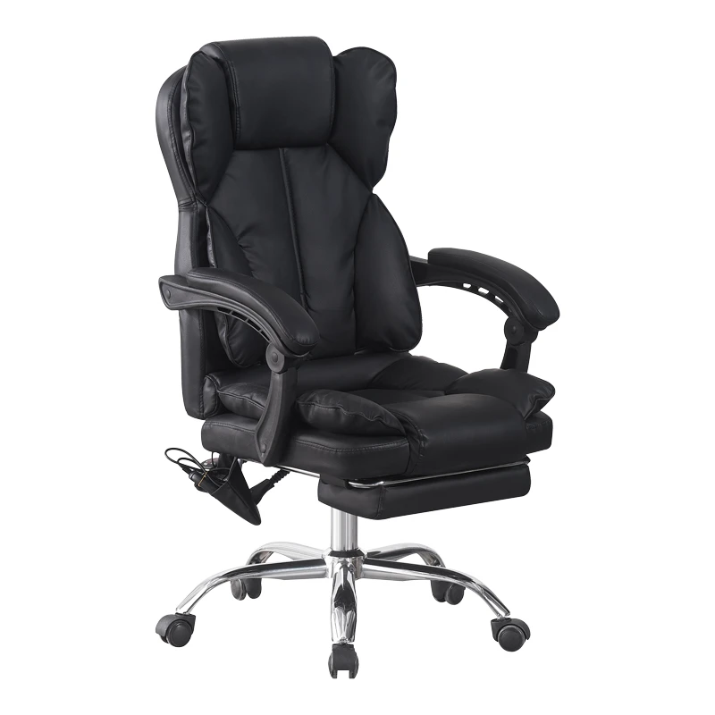 Director's office chair with footrest and massage Ekse pakoworld pu black 64.5x75x109-119cm