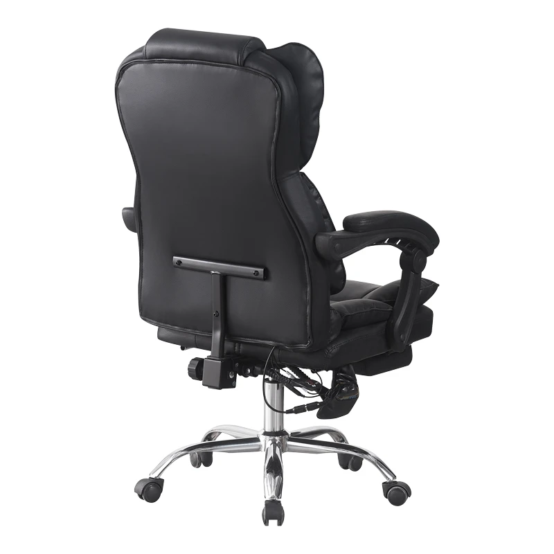 Director's office chair with footrest and massage Ekse pakoworld pu black 64.5x75x109-119cm
