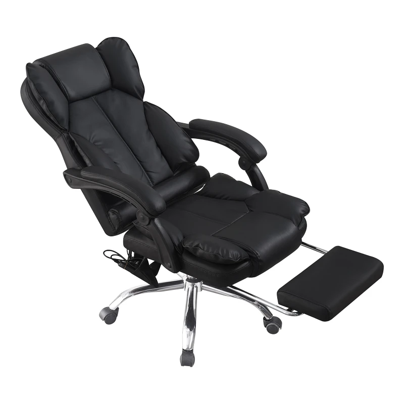 Director's office chair with footrest and massage Ekse pakoworld pu black 64.5x75x109-119cm