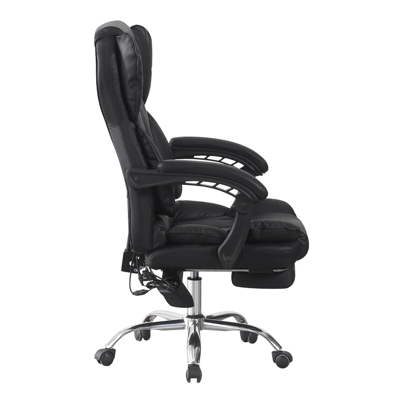 Director's office chair with footrest and massage Ekse pakoworld pu black 64.5x75x109-119cm