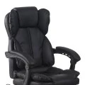 Director's office chair with footrest and massage Ekse pakoworld pu black 64.5x75x109-119cm