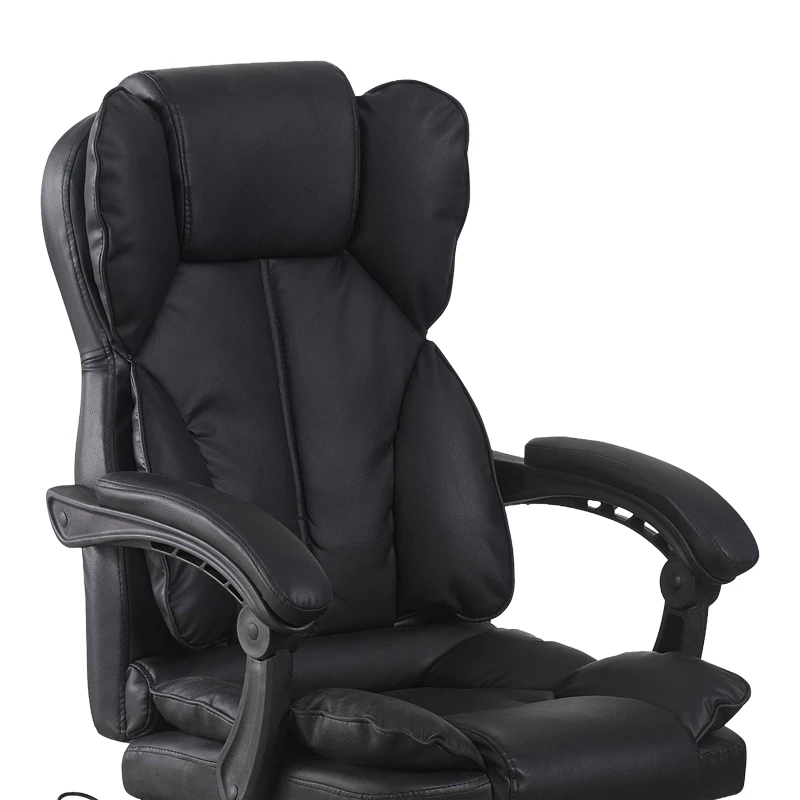 Director's office chair with footrest and massage Ekse pakoworld pu black 64.5x75x109-119cm