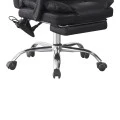 Director's office chair with footrest and massage Ekse pakoworld pu black 64.5x75x109-119cm