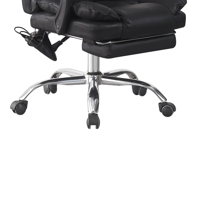 Director's office chair with footrest and massage Ekse pakoworld pu black 64.5x75x109-119cm
