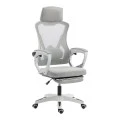 Manager's office chair with footrest Meton pakoworld white - mesh grey 48x60x118-128cm