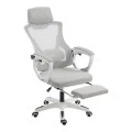 Manager's office chair with footrest Meton pakoworld white - mesh grey 48x60x118-128cm