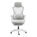 Manager's office chair with footrest Meton pakoworld white - mesh grey 48x60x118-128cm