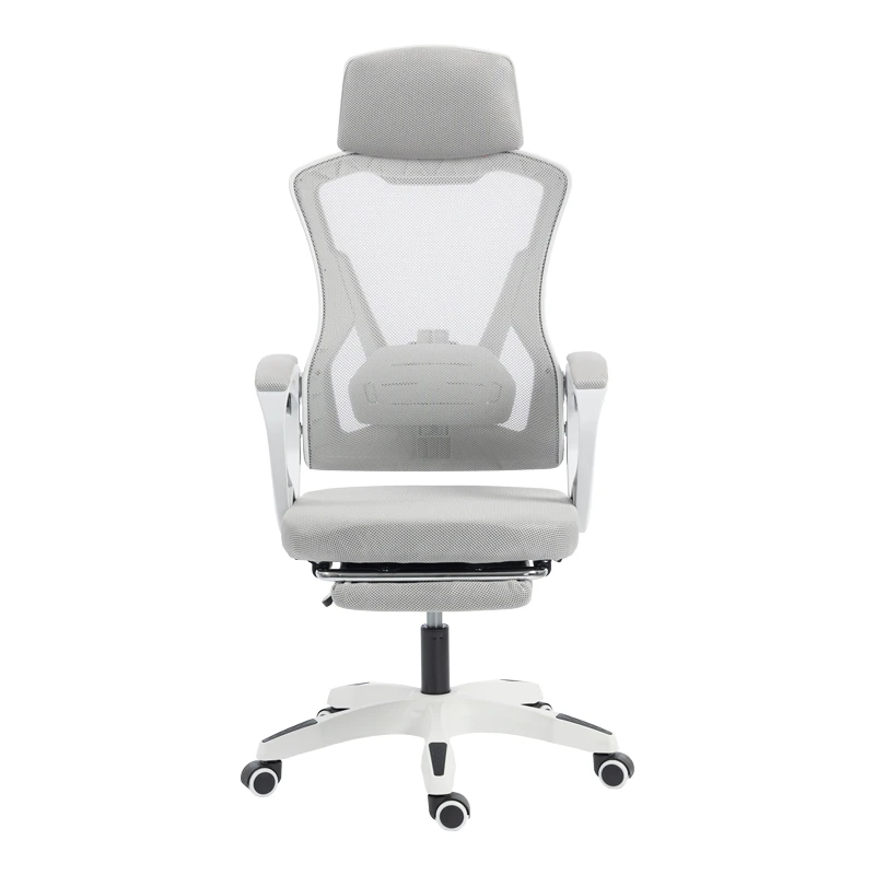 Manager's office chair with footrest Meton pakoworld white - mesh grey 48x60x118-128cm