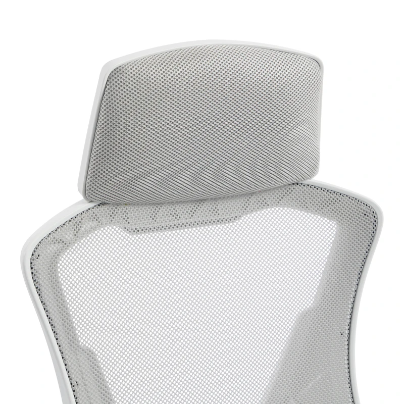 Manager's office chair with footrest Meton pakoworld white - mesh grey 48x60x118-128cm