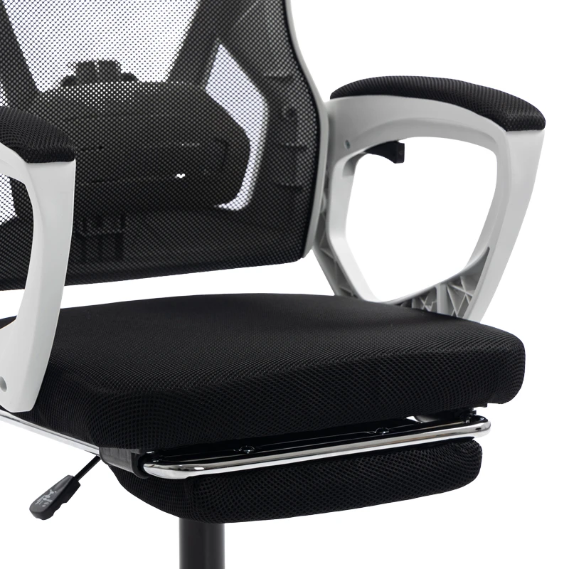 Manager's office chair with footrest Meton pakoworld white - mesh black 48x60x118-128cm