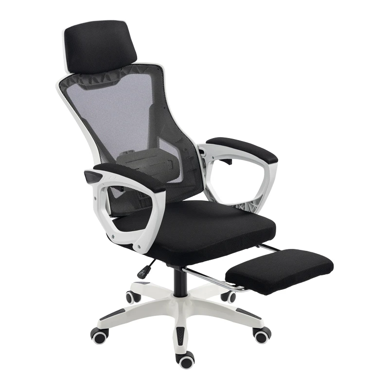 Manager's office chair with footrest Meton pakoworld white - mesh black 48x60x118-128cm