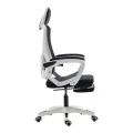 Manager's office chair with footrest Meton pakoworld white - mesh black 48x60x118-128cm