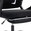 Manager's office chair with footrest Meton pakoworld mesh black color 48x60x118-128cm