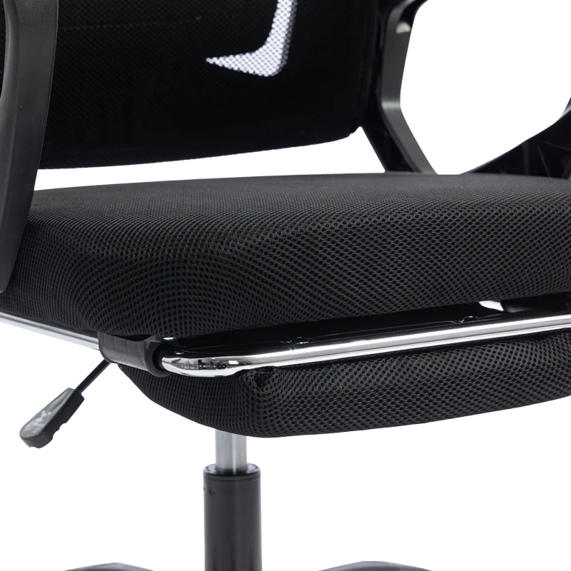 Manager's office chair with footrest Meton pakoworld mesh black color 48x60x118-128cm