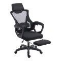 Manager's office chair with footrest Meton pakoworld mesh black color 48x60x118-128cm