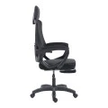 Manager's office chair with footrest Meton pakoworld mesh black color 48x60x118-128cm