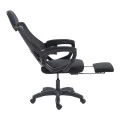 Manager's office chair with footrest Meton pakoworld mesh black color 48x60x118-128cm