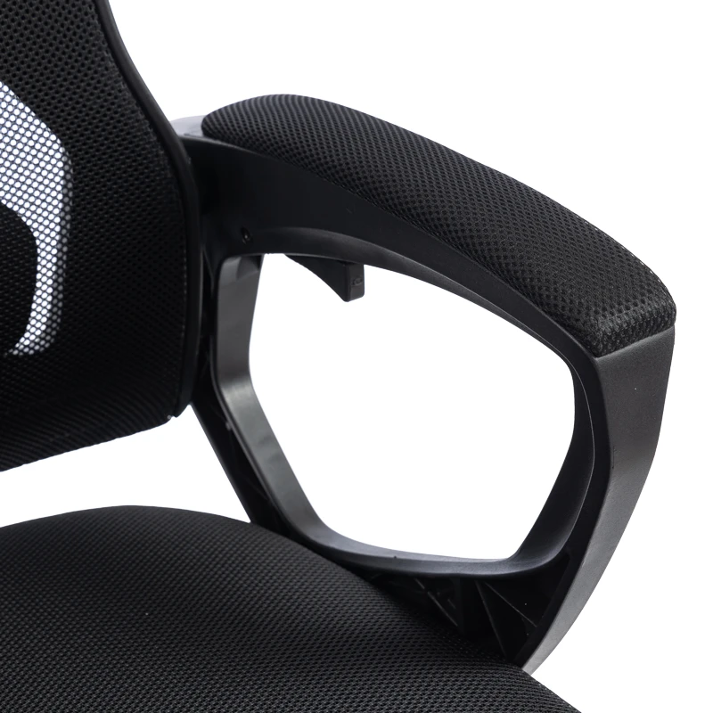 Manager's office chair with footrest Meton pakoworld mesh black color 48x60x118-128cm