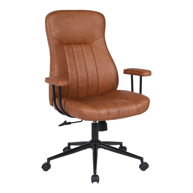 Manager's office chair Philareti pakoworld brown PU 74x71.5x108-118cm