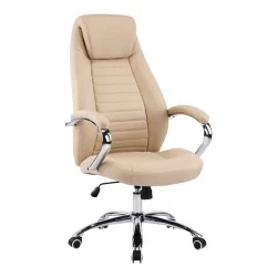 Καρέκλα γραφείου διευθυντή Sonar pakoworld μπεζ pu 61x57x120-128εκ