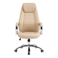 Manager chair Sonar pakoworld beige pu 61x57x120-128cm