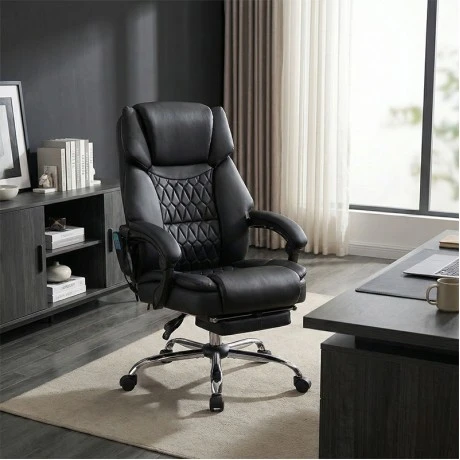 Director's office chair Thrive pakoworld Premium Quality mechanism massage-heated back pu black