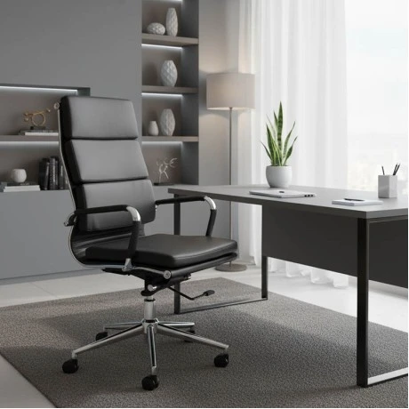 Καρέκλα γραφείου διευθυντή Tokyo pakoworld μαύρο pu 55.5x52x108εκ