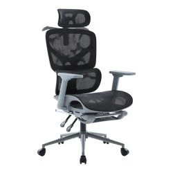 Vigo pakoworld executive office chair with footrest black grey mesh 52x70x118-124cm