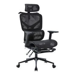 Vigo pakoworld mesh executive office chair with footrest black color 52x70x118-124cm