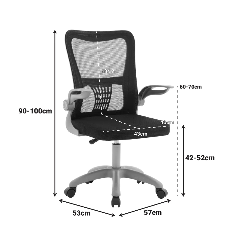 Work chair manager Annalise pakoworld black mesh 57x53x100cm