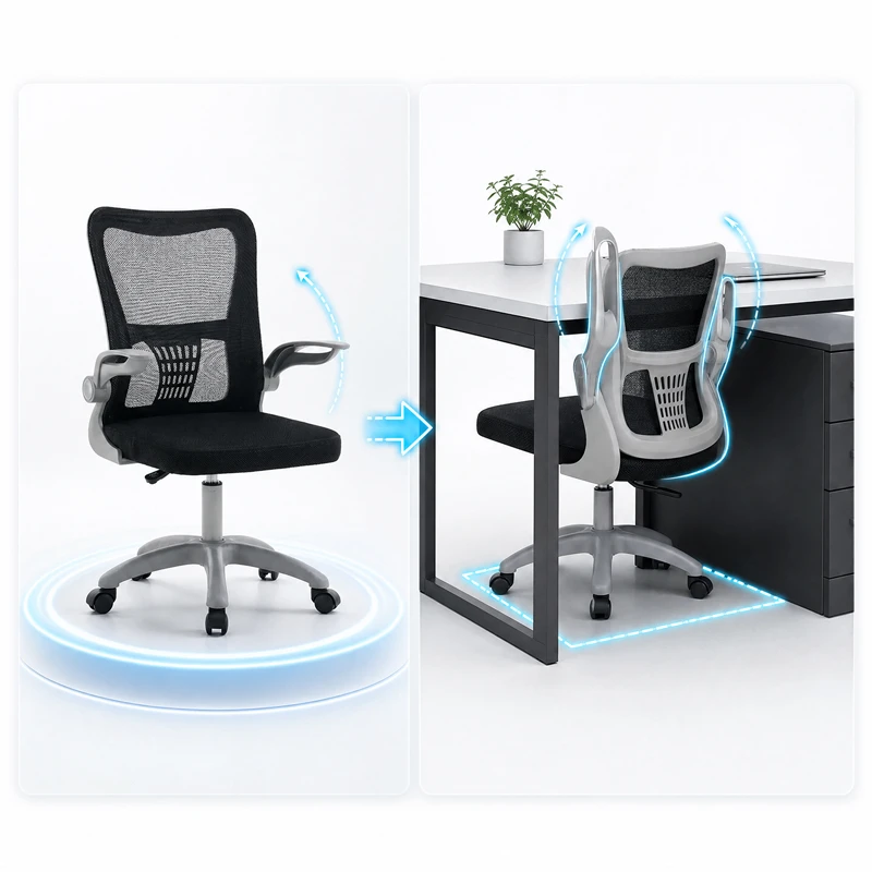 Work chair manager Annalise pakoworld black mesh 57x53x100cm