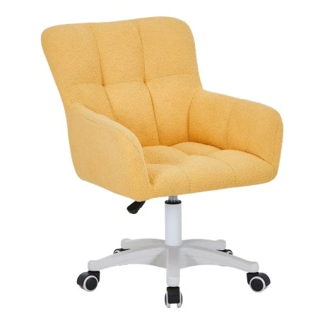 Givole pakoworld office chair in yelow boucle fabric 55x55x75-84cm
