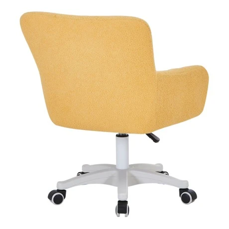 Givole pakoworld office chair in yelow boucle fabric 55x55x75-84cm