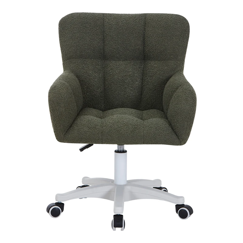 Givole pakoworld office chair in olive green boucle fabric 55x55x75-84cm