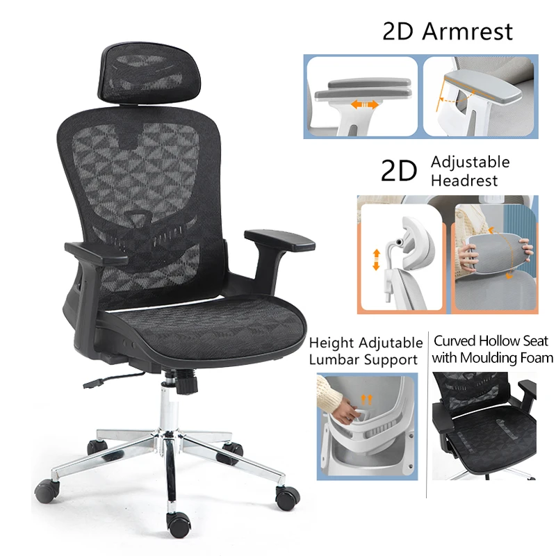 Work chair manager Mergi pakoworld black mesh 62x63x120cm