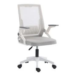 Penza office chair pakoworld white - mesh grey 48x58x92-102cm