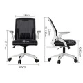 Penza office chair pakoworld white - mesh grey 48x58x92-102cm