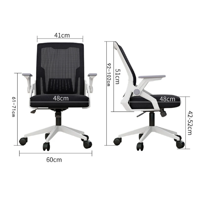 Penza office chair pakoworld white - mesh black 48x58x92-102cm