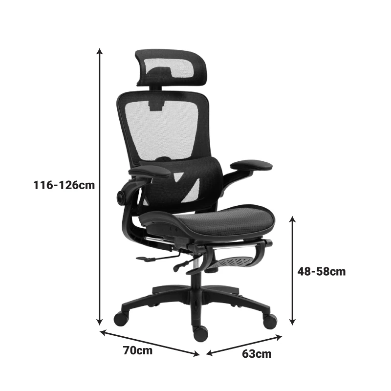 Work chair manager Zenyk pakoworld mesh black 63x70x126cm